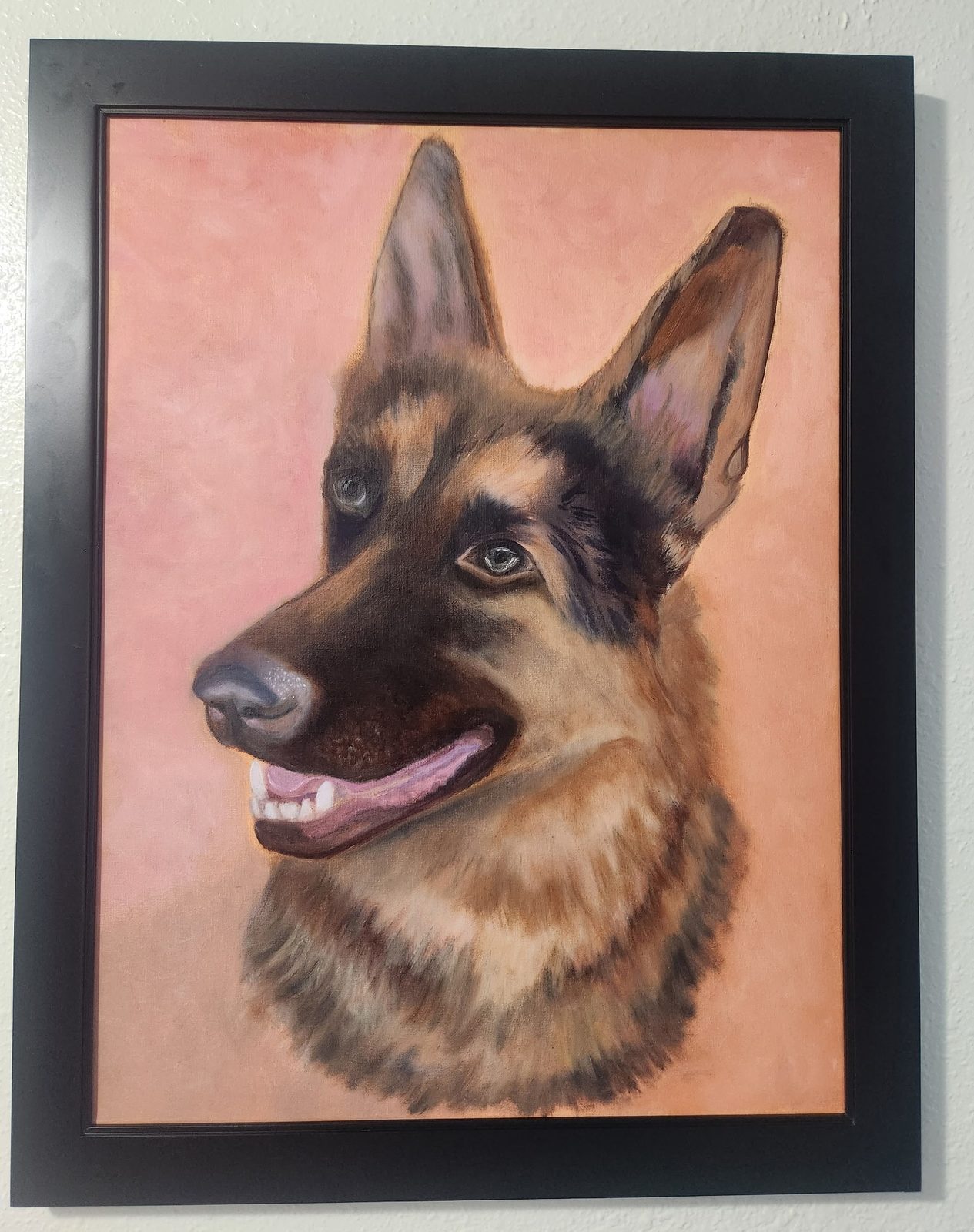 Athena — commissioned oil portrait of a German Shepherd